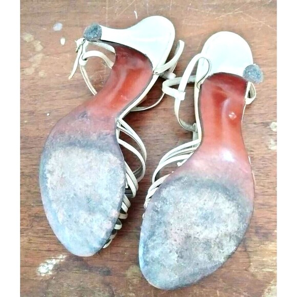 1950s Vintage High Heel Strappy Shoes Size 7 Or 8 - Picture 4 of 4